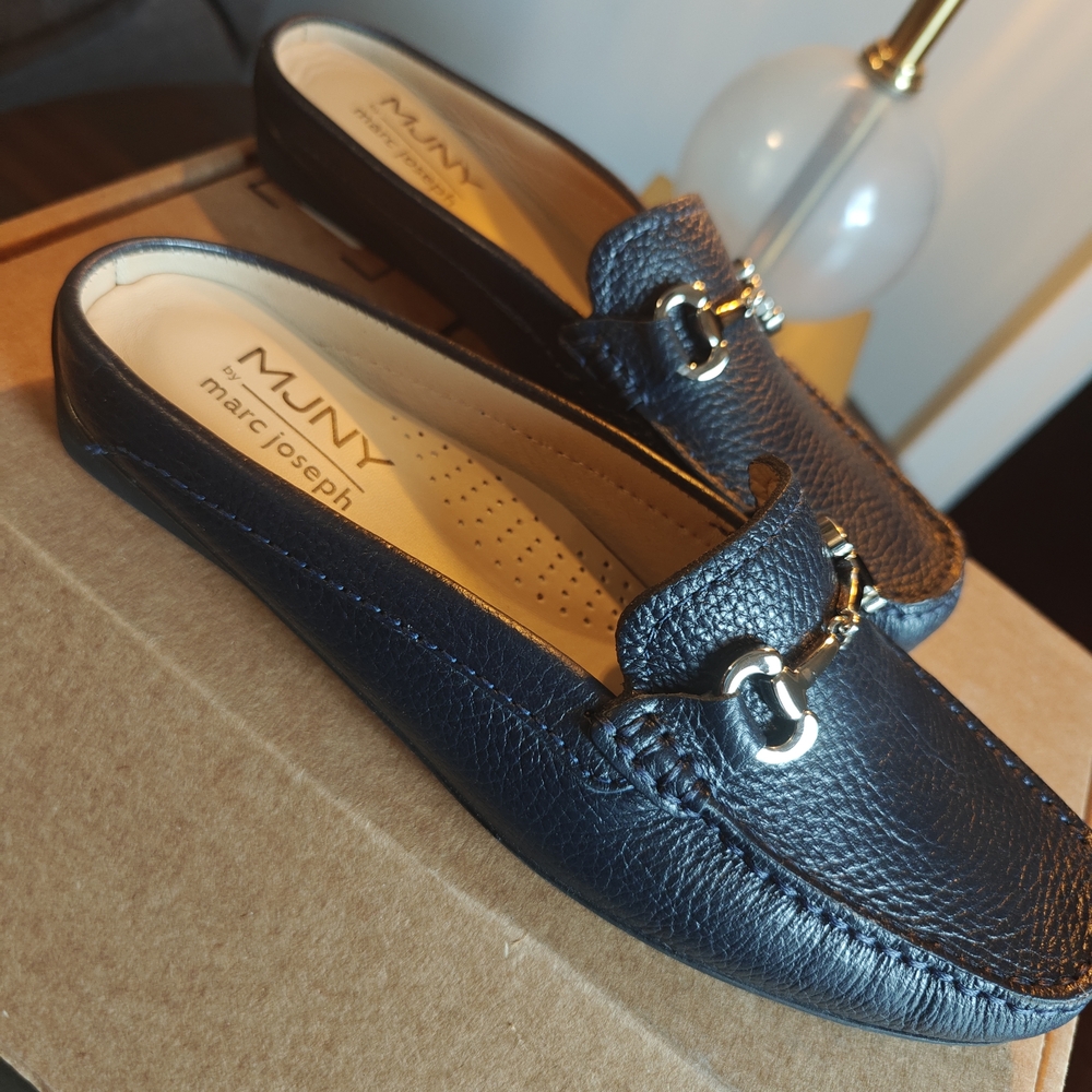 Marc Joseph Navy Blue Loafers